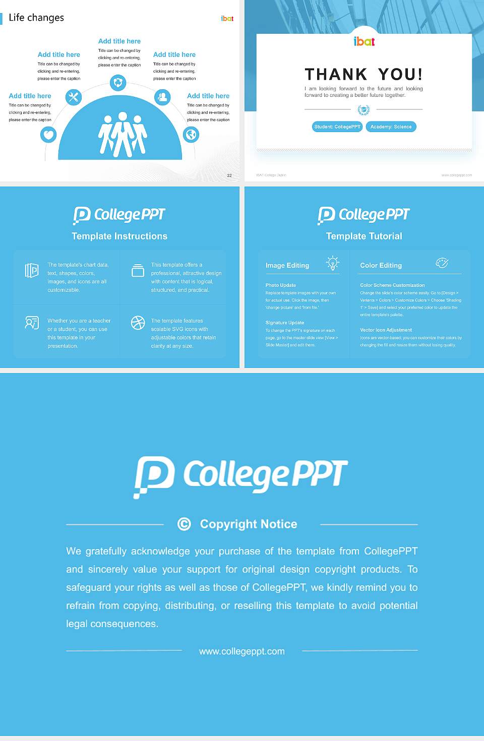 IBAT College Dublin National Scholarship Defense PPT Template4:3 ratio PPT effect preview image4