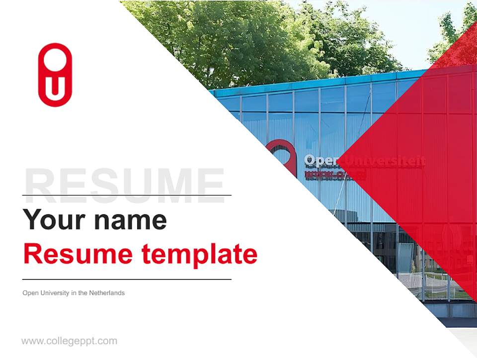Open University in the Netherlands Resume PPT Template4:3 ratio PPT effect preview image5
