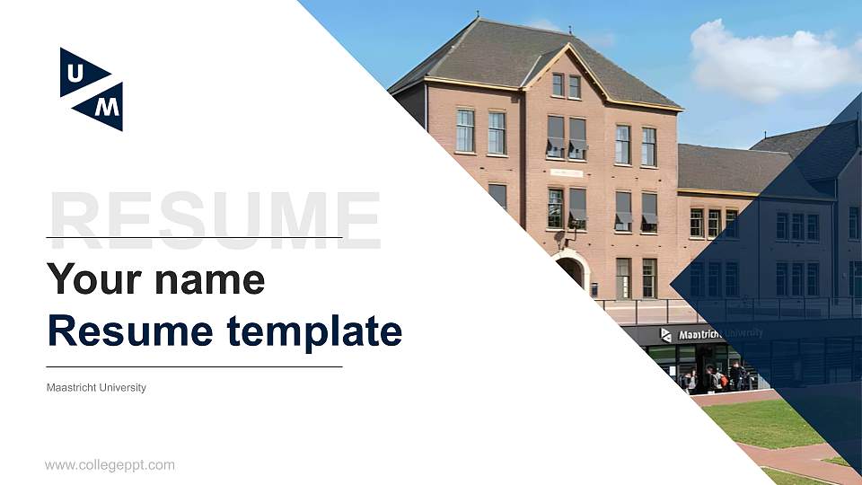 Maastricht University Resume PPT Template16:9 ratio PPT effect preview image