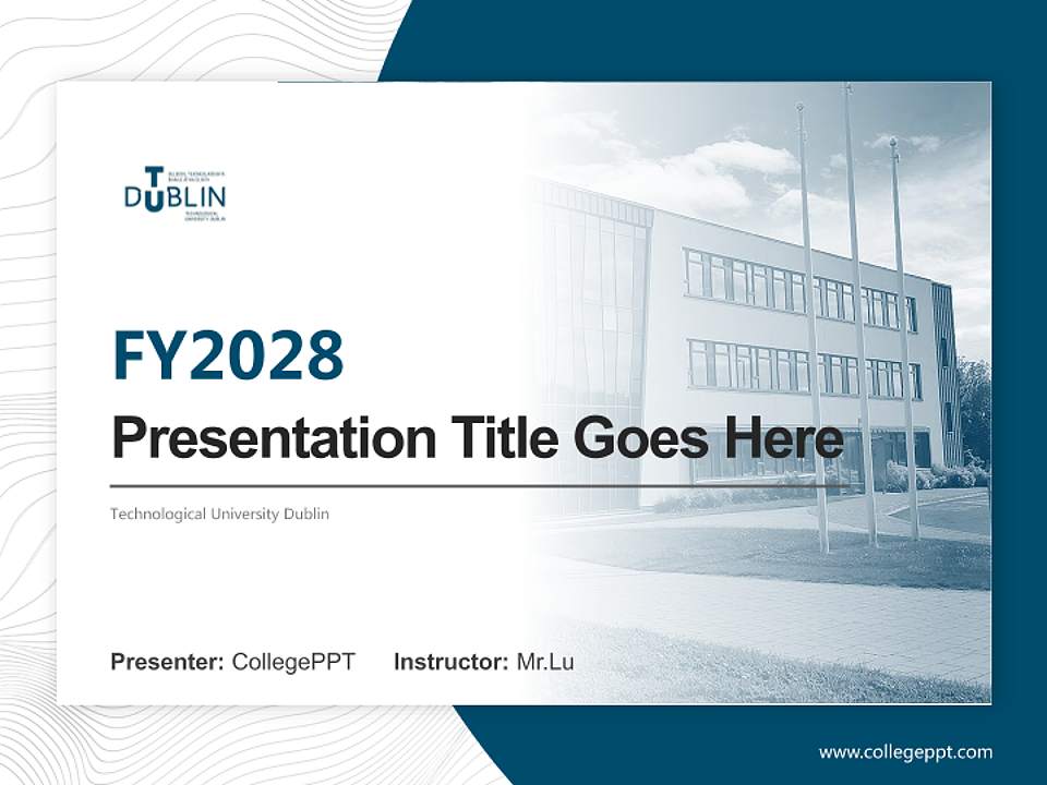 Technological University Dublin Academic Presentation/Research Findings Report PPT Template4:3 ratio PPT effect preview image5