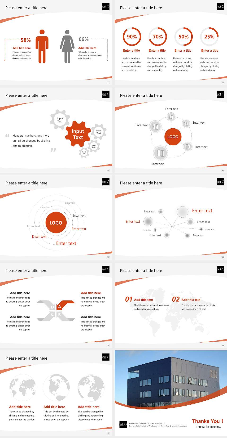 Dun Laoghaire Institute of Art, Design and Technology Course/Courseware Creation PPT Template4:3 ratio PPT effect preview image4