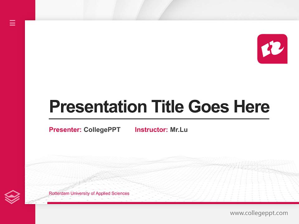Rotterdam University of Applied Sciences Thesis Proposal/Graduation Defense PPT Template4:3 ratio PPT effect preview image5