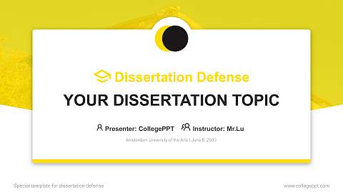 Amsterdam University of the Arts Graduation Thesis Defense PPT Template