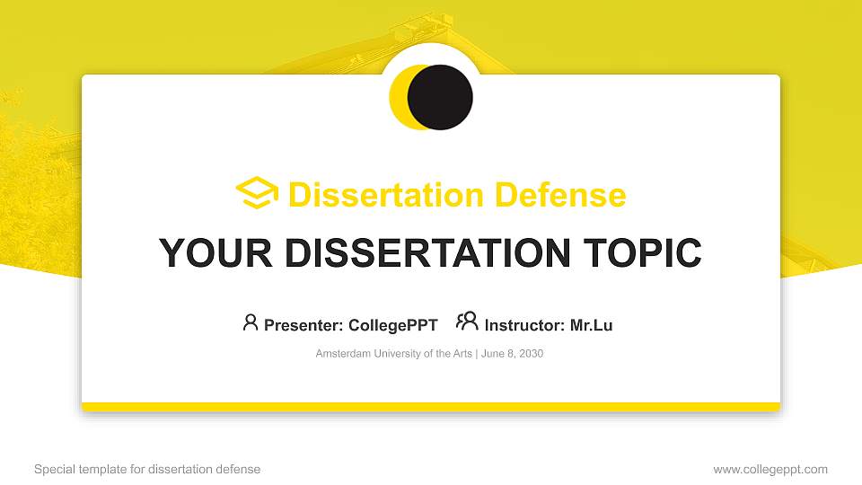 Amsterdam University of the Arts Graduation Thesis Defense PPT Template16:9 ratio PPT effect preview image