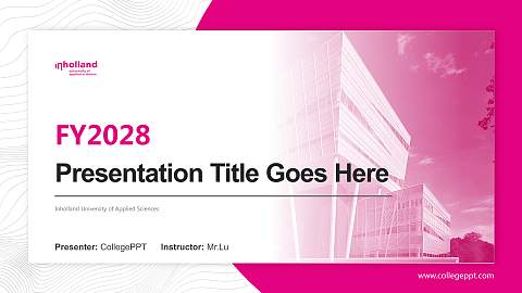 Inholland University of Applied Sciences Academic Presentation/Research Findings Report PPT Template