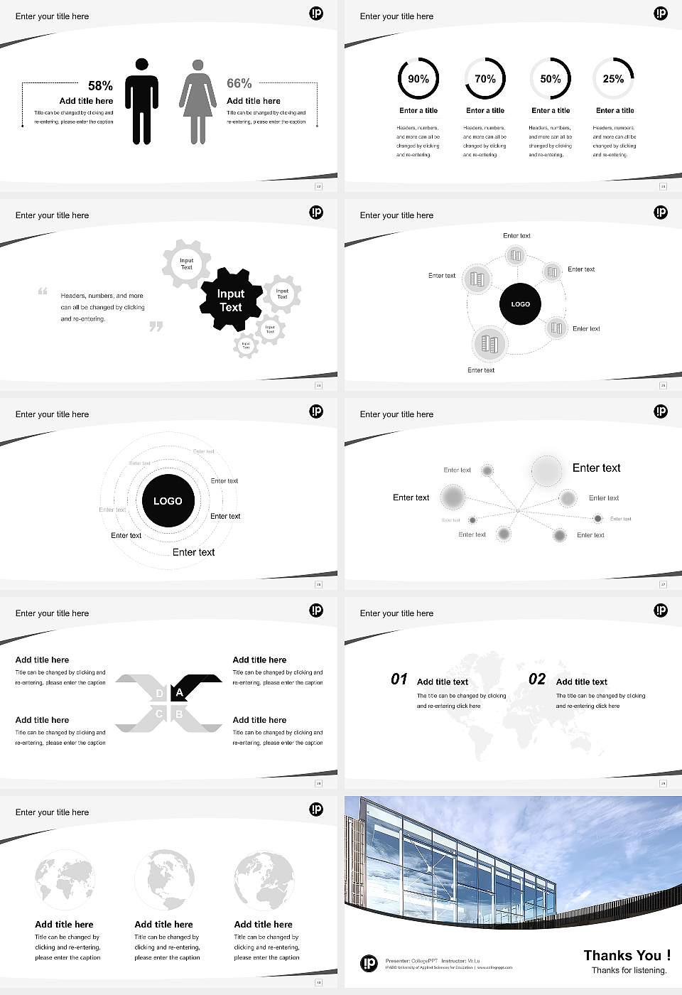 IPABO University of Applied Sciences for Education Course/Courseware Creation PPT Template16:9 ratio PPT effect preview image4