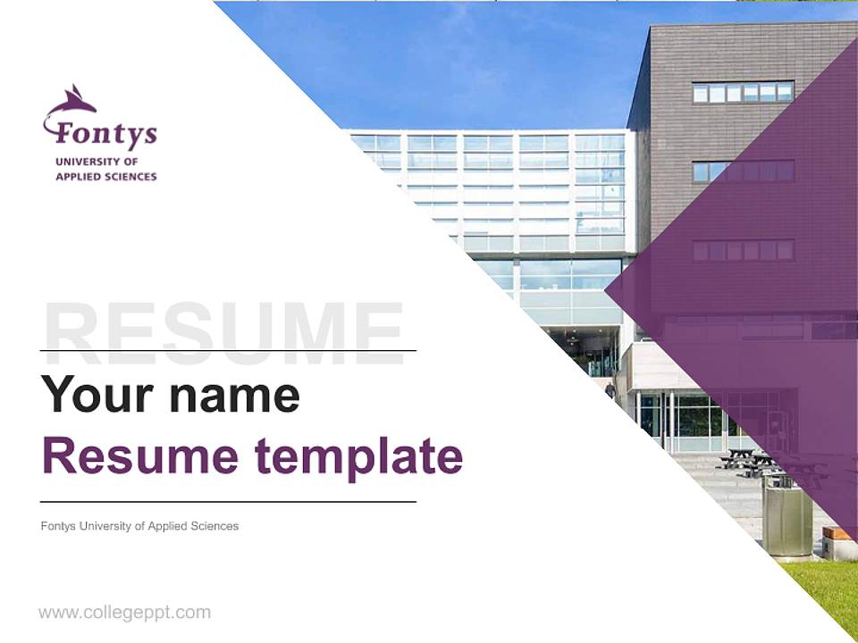 Fontys University of Applied Sciences Resume PPT Template4:3 ratio PPT effect preview image5