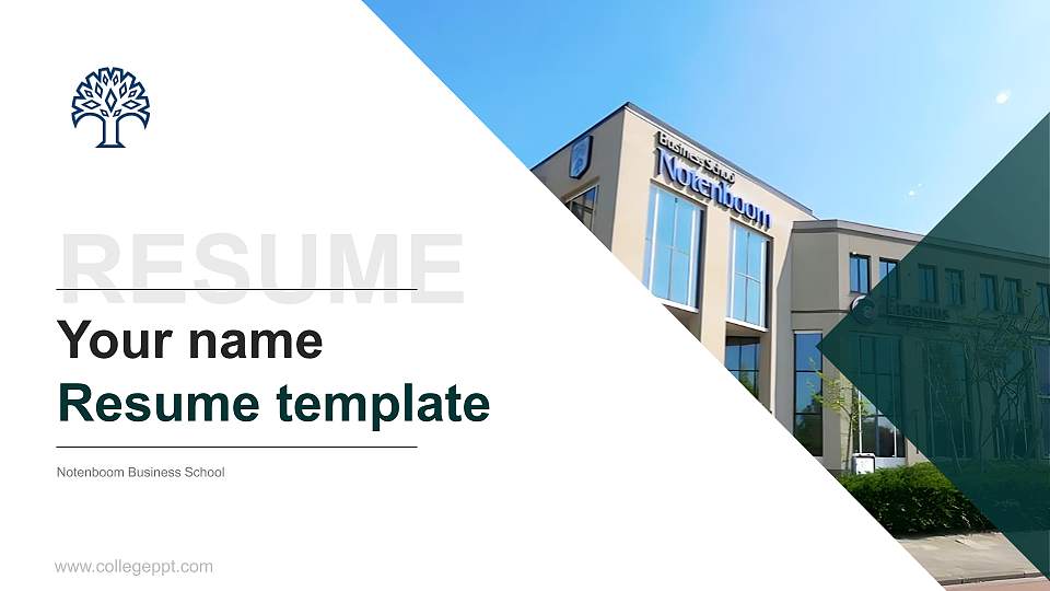 Notenboom Business School Resume PPT Template16:9 ratio PPT effect preview image