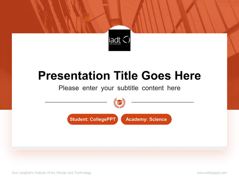 Dun Laoghaire Institute of Art, Design and Technology National Scholarship Defense PPT Template4:3 ratio PPT effect preview image4