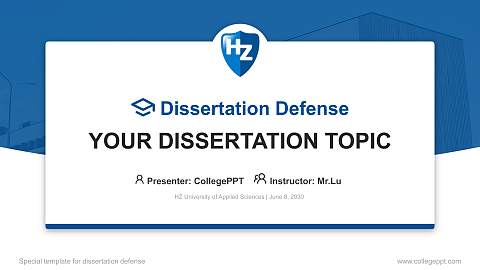 HZ University of Applied Sciences Graduation Thesis Defense PPT Template