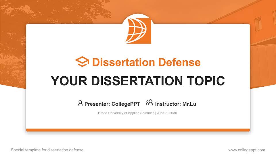 Breda University of Applied Sciences Graduation Thesis Defense PPT Template16:9 ratio PPT effect preview image