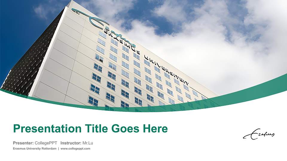 Erasmus University Rotterdam Course/Courseware Creation PPT Template16:9 ratio PPT effect preview image