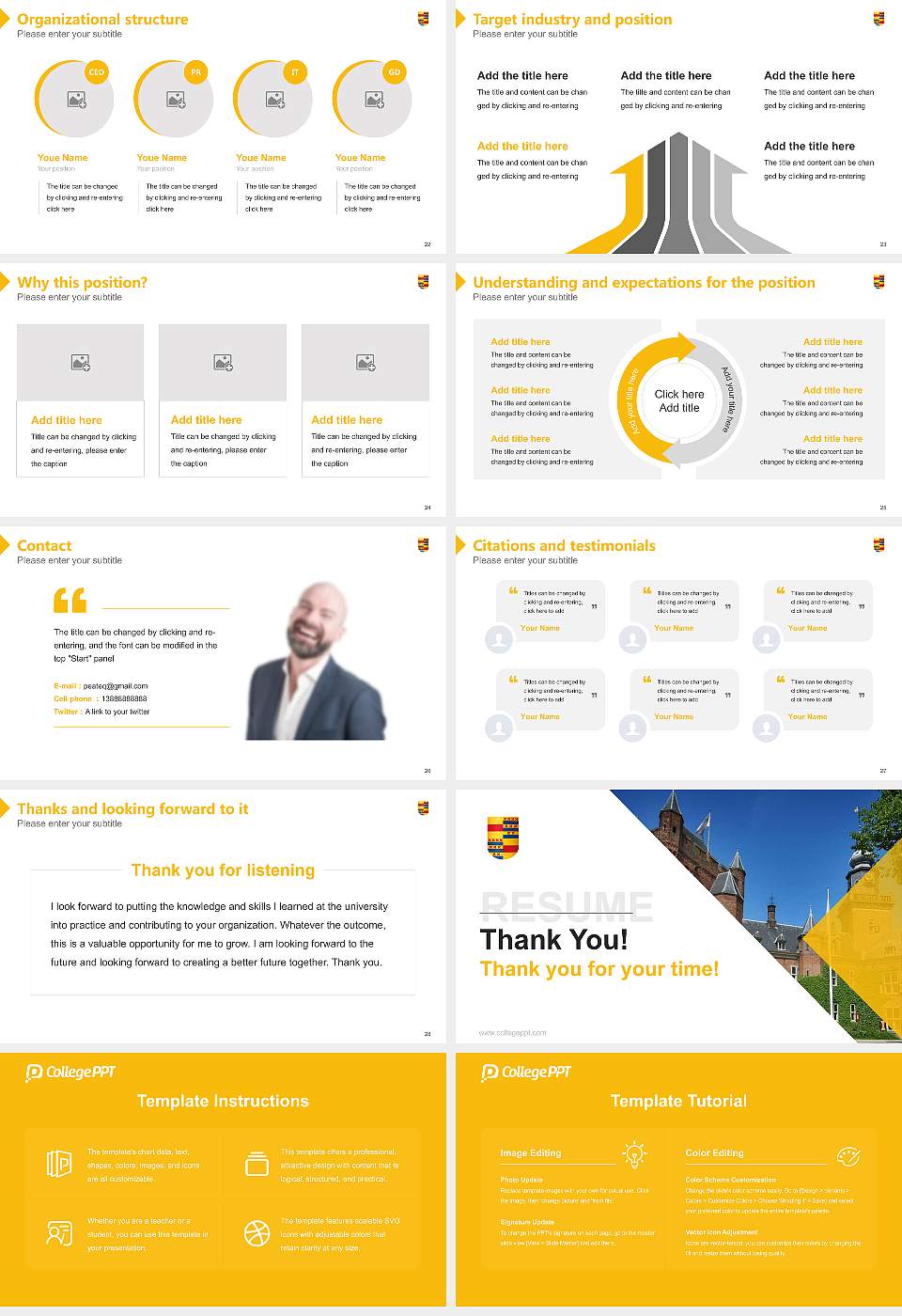 Nyenrode Business University Resume PPT Template16:9 ratio PPT effect preview image4