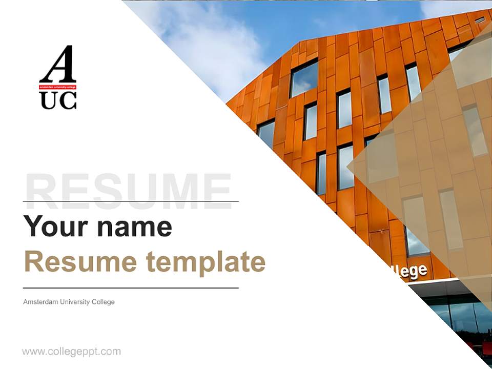 Amsterdam University College Resume PPT Template4:3 ratio PPT effect preview image5