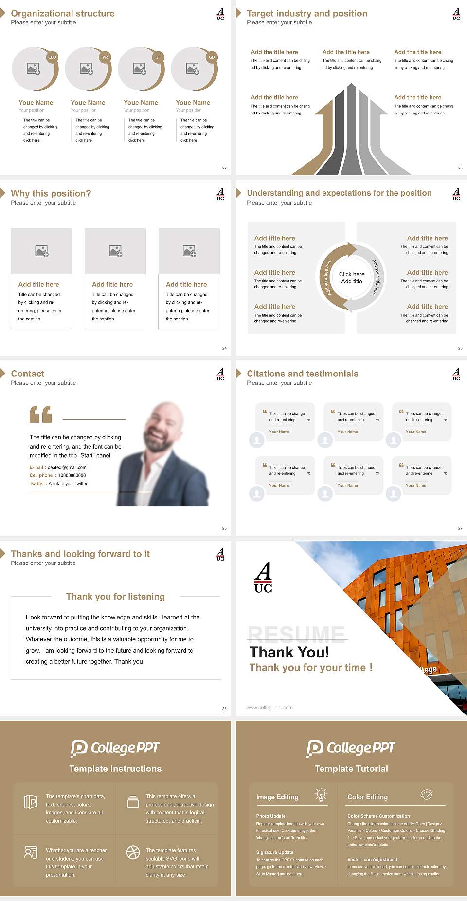 Amsterdam University College Resume PPT Template4:3 ratio PPT effect preview image4