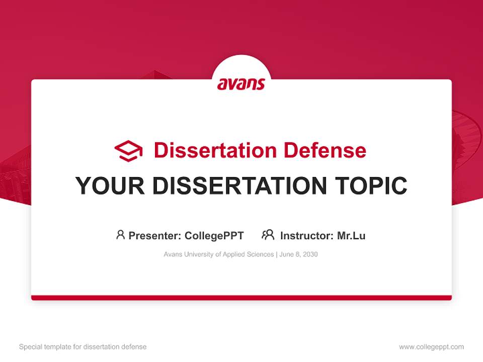 Avans University of Applied Sciences Graduation Thesis Defense PPT Template4:3 ratio PPT effect preview image7