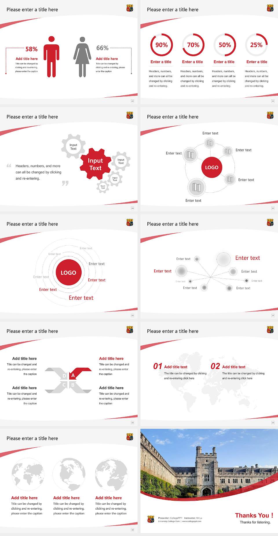 University College Cork Course/Courseware Creation PPT Template4:3 ratio PPT effect preview image4