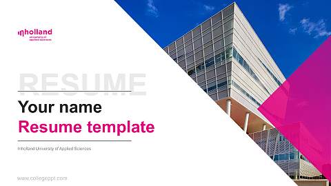 Inholland University of Applied Sciences Resume PPT Template