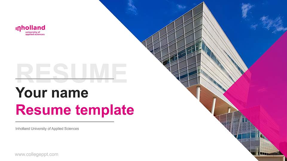 Inholland University of Applied Sciences Resume PPT Template16:9 ratio PPT effect preview image