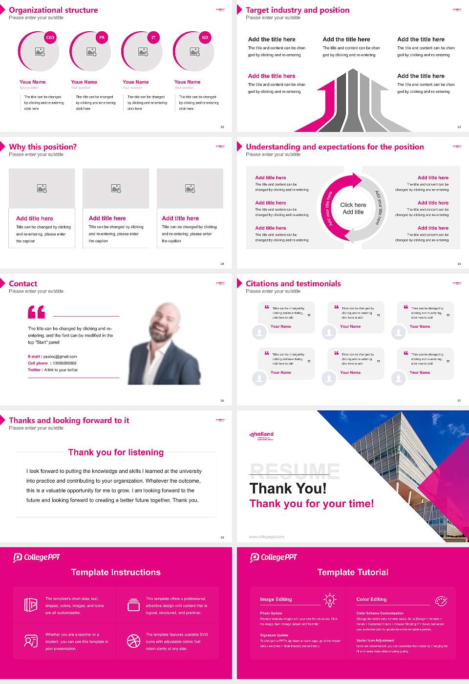 Inholland University of Applied Sciences Resume PPT Template16:9 ratio PPT effect preview image4