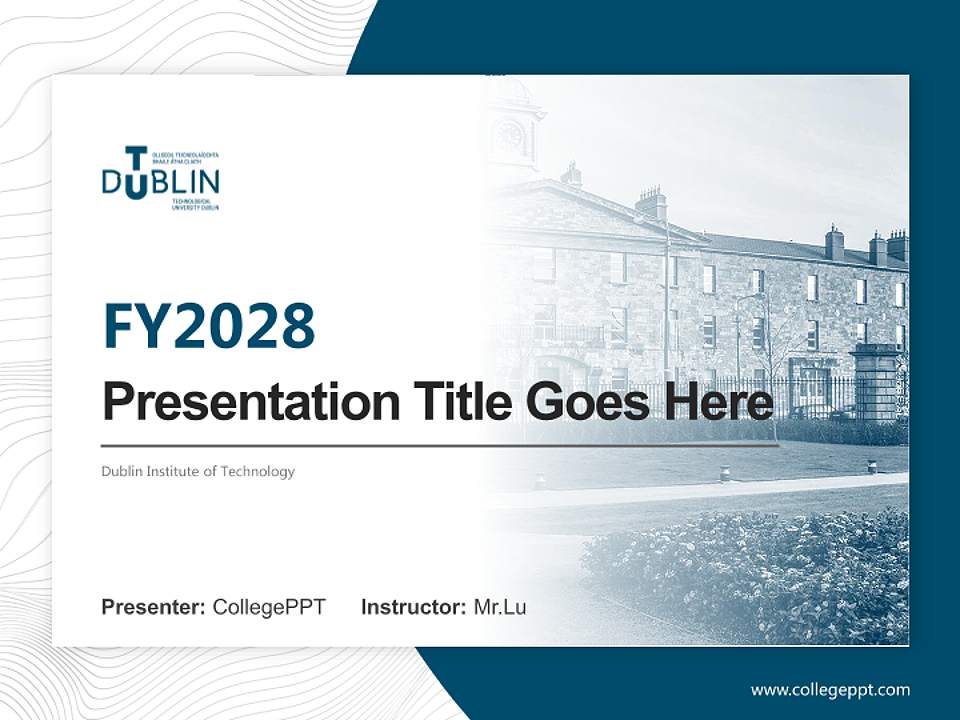 Dublin Institute of Technology Academic Presentation/Research Findings Report PPT Template4:3 ratio PPT effect preview image5