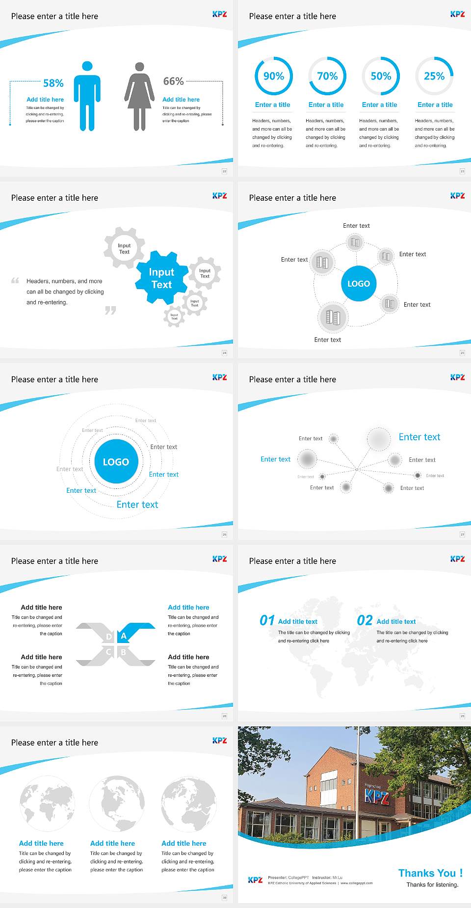 KPZ Catholic University of Applied Sciences Course/Courseware Creation PPT Template4:3 ratio PPT effect preview image4