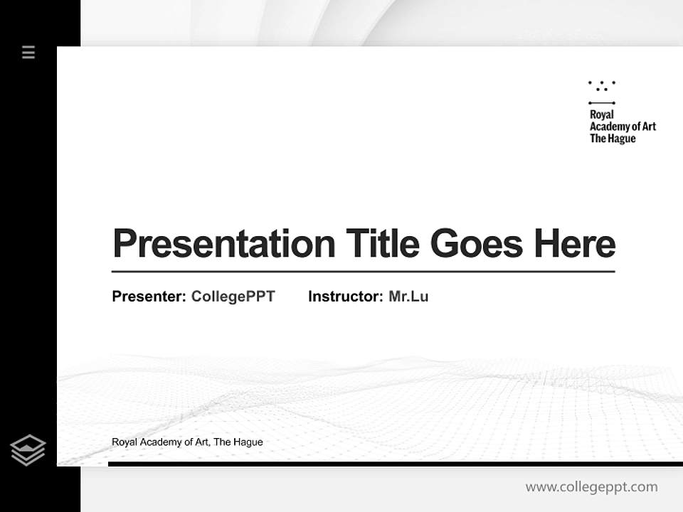 Royal Academy of Art, The Hague Thesis Proposal/Graduation Defense PPT Template4:3 ratio PPT effect preview image5
