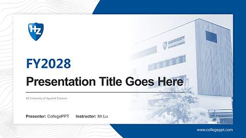 HZ University of Applied Sciences Academic Presentation/Research Findings Report PPT Template
