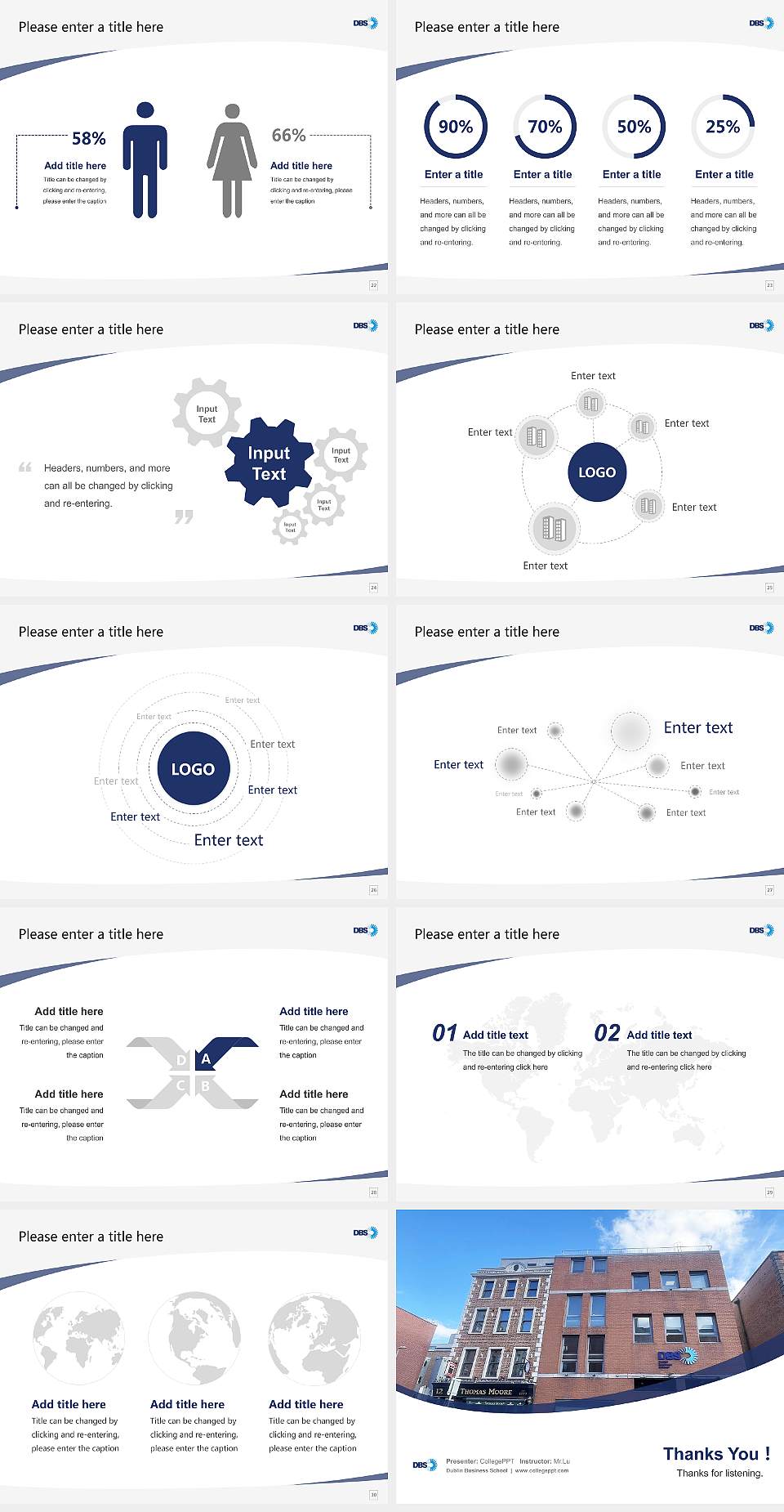 Dublin Business School Course/Courseware Creation PPT Template4:3 ratio PPT effect preview image4