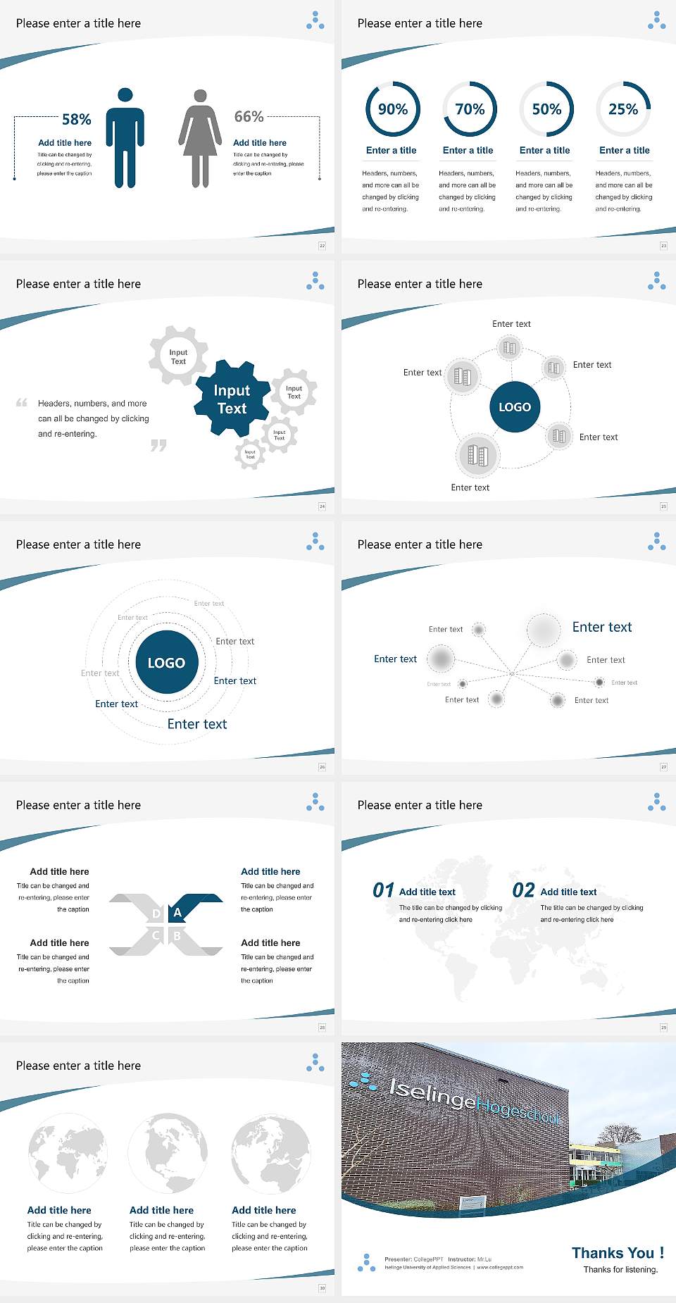 Iselinge University of Applied Sciences Course/Courseware Creation PPT Template4:3 ratio PPT effect preview image4