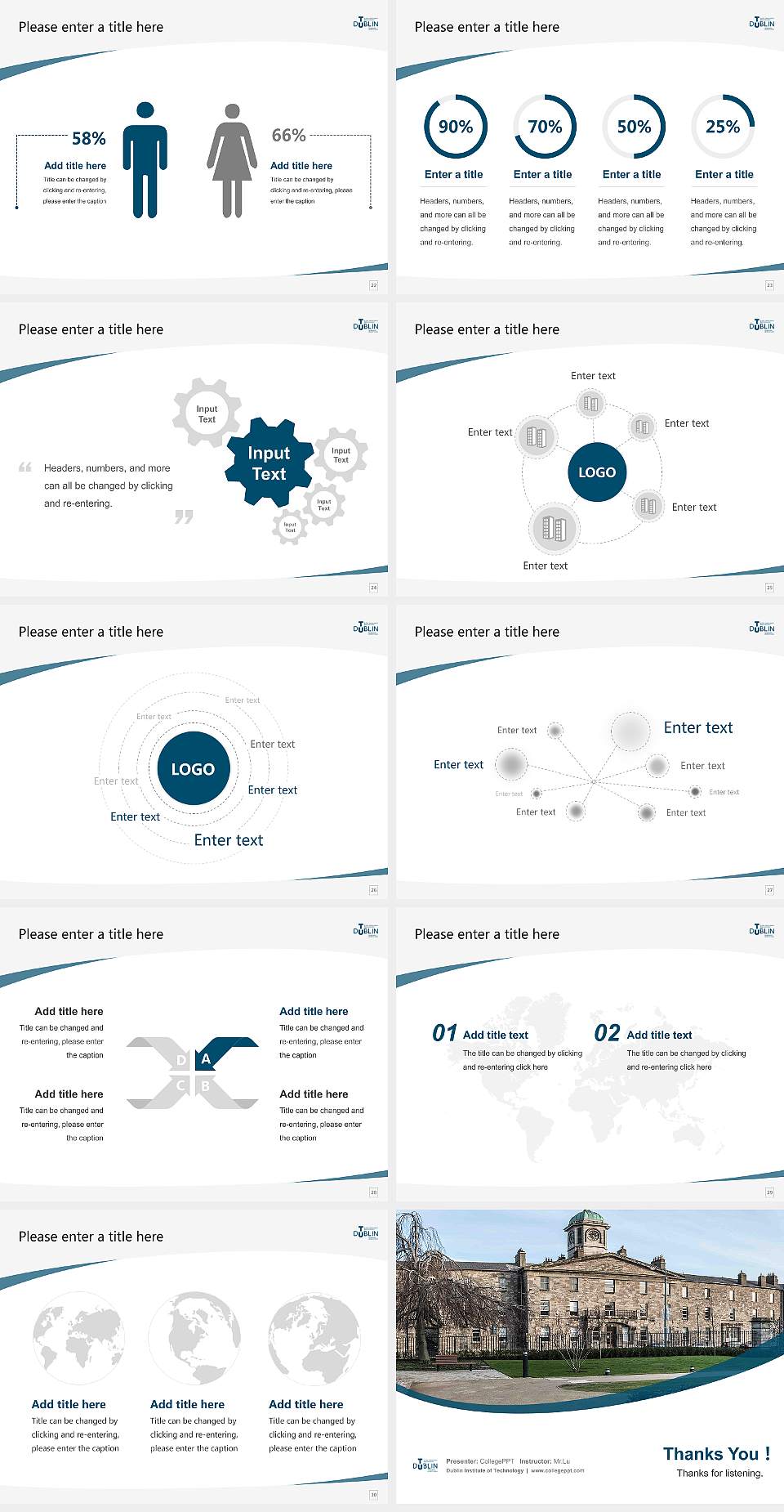 Dublin Institute of Technology Course/Courseware Creation PPT Template4:3 ratio PPT effect preview image4
