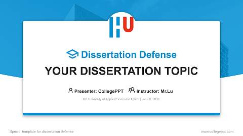 HU University of Applied Sciences Utrecht Graduation Thesis Defense PPT Template