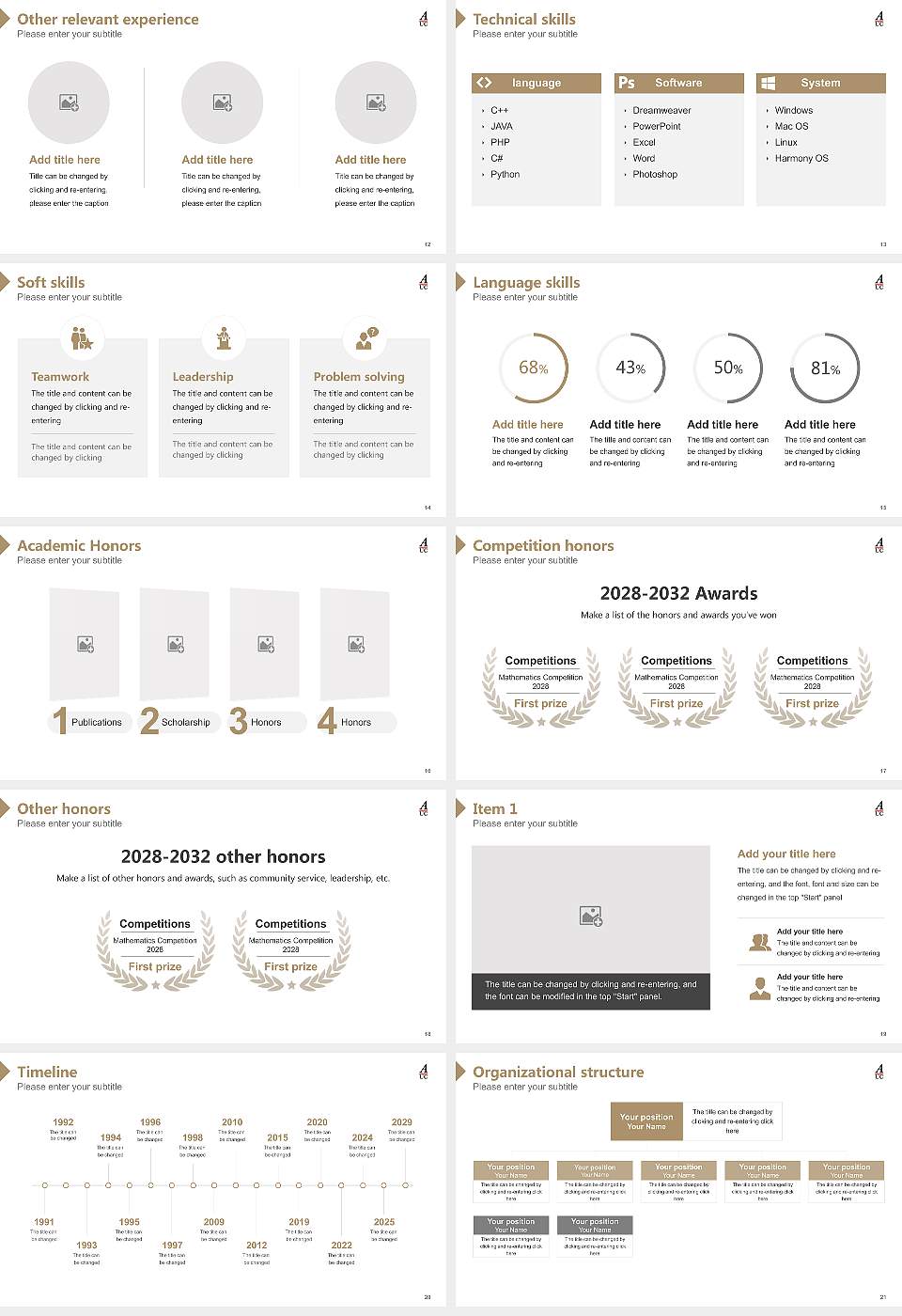 Amsterdam University College Resume PPT Template16:9 ratio PPT effect preview image3
