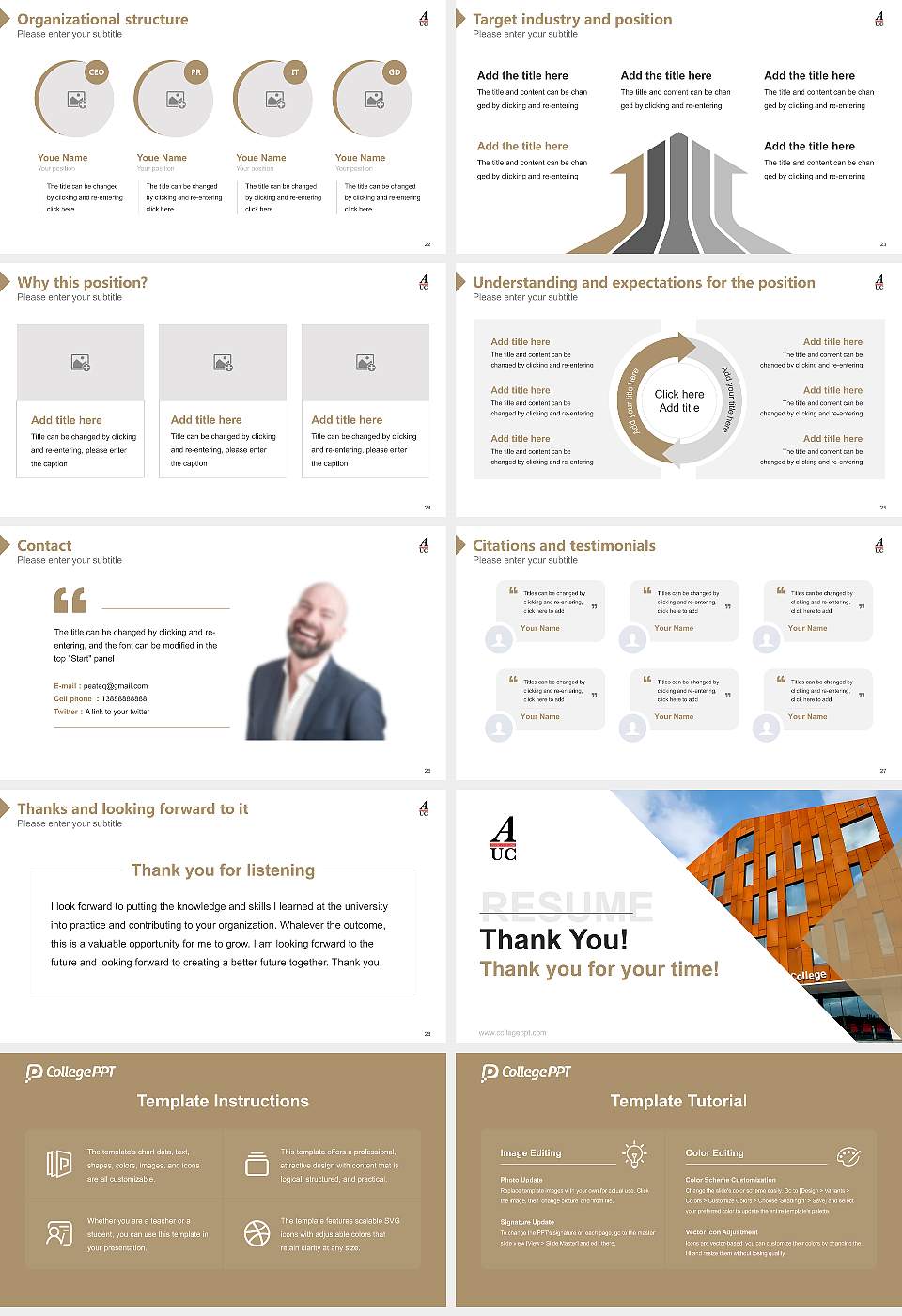 Amsterdam University College Resume PPT Template16:9 ratio PPT effect preview image4