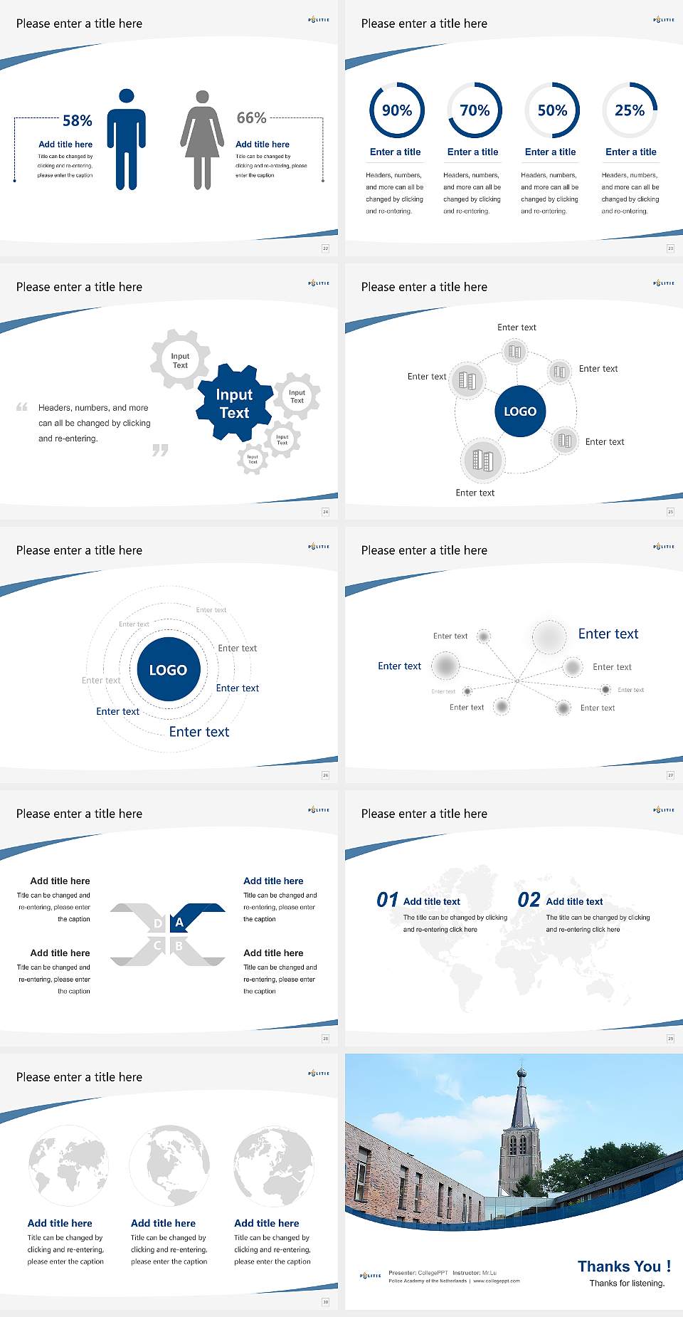 Police Academy of the Netherlands Course/Courseware Creation PPT Template4:3 ratio PPT effect preview image4