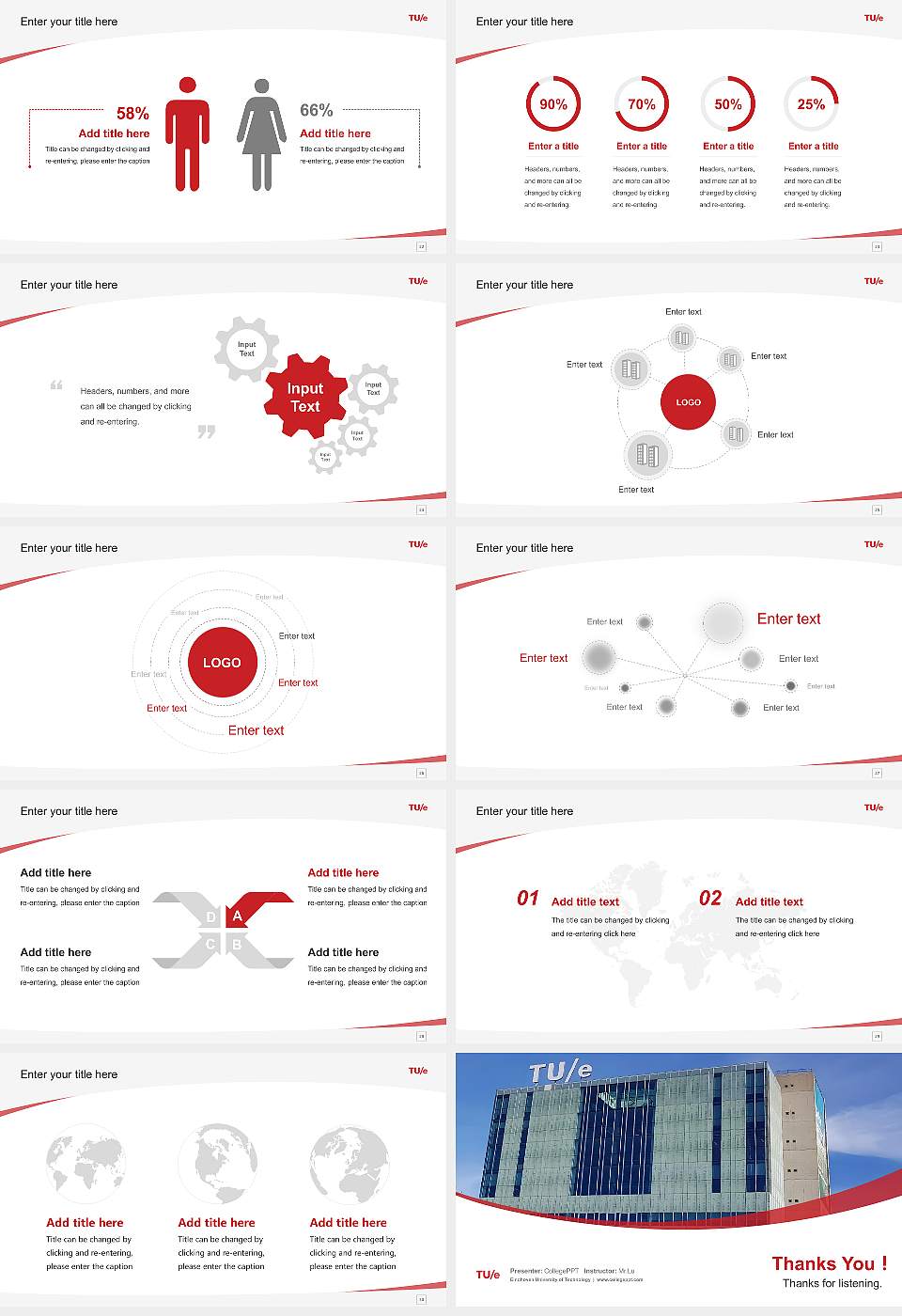 Eindhoven University of Technology Course/Courseware Creation PPT Template16:9 ratio PPT effect preview image4