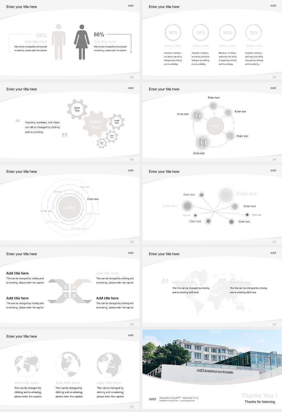 ArtEZ University of the Arts Course/Courseware Creation PPT Template16:9 ratio PPT effect preview image4