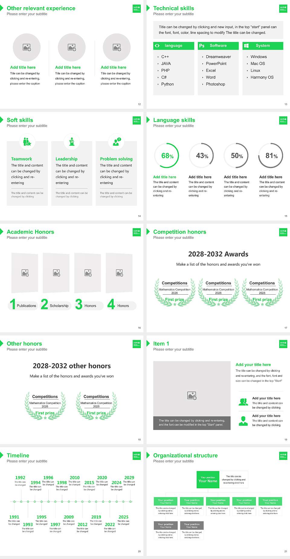 HAS University of Applied Sciences Resume PPT Template4:3 ratio PPT effect preview image3