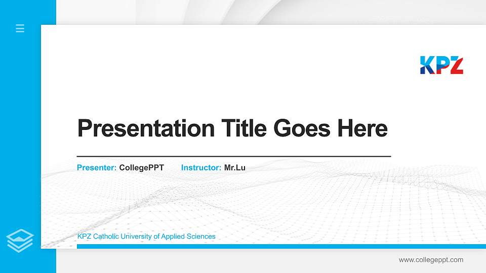 KPZ Catholic University of Applied Sciences Thesis Proposal/Graduation Defense PPT Template16:9 ratio PPT effect preview image