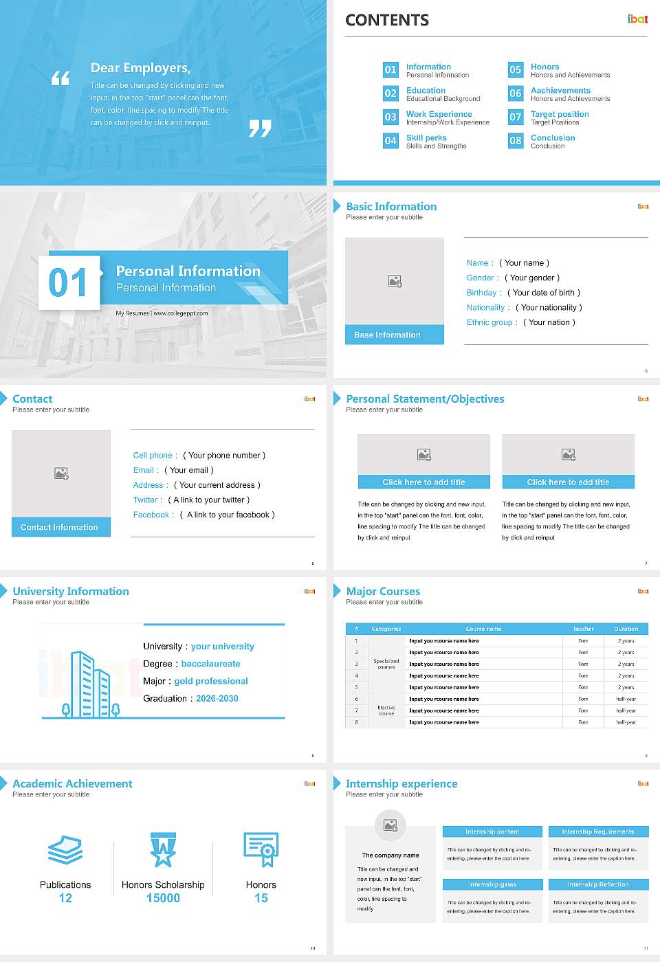 IBAT College Dublin Resume PPT Template16:9 ratio PPT effect preview image2