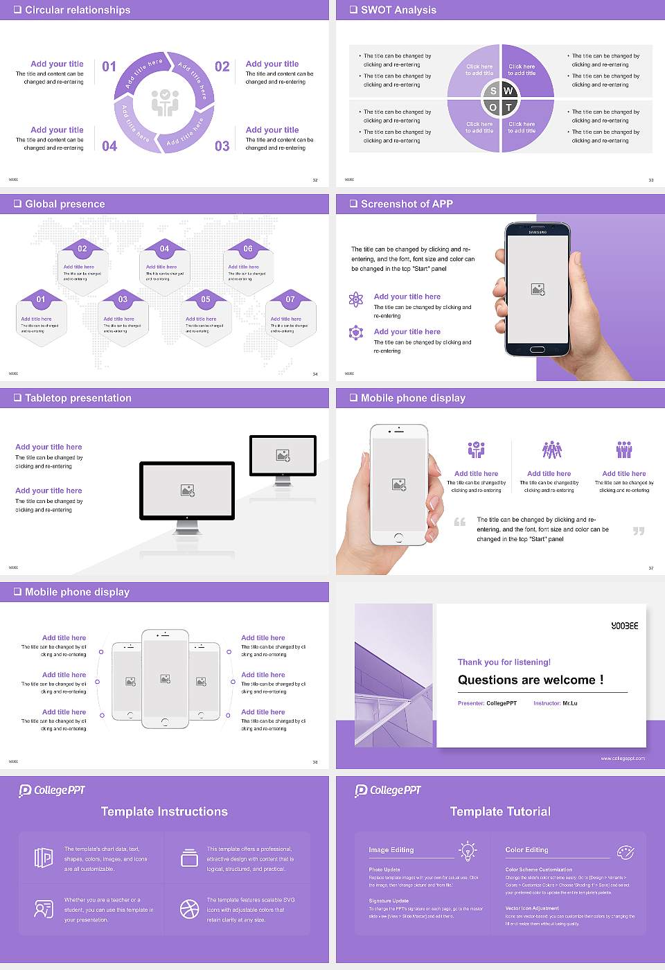 Yoobee College of Creative Innovation General Purpose PPT Template16:9 ratio PPT effect preview image5