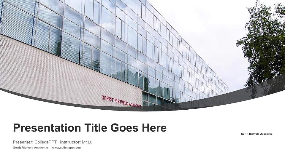 Gerrit Rietveld Academie Course/Courseware Creation PPT Template16:9 ratio PPT effect preview image