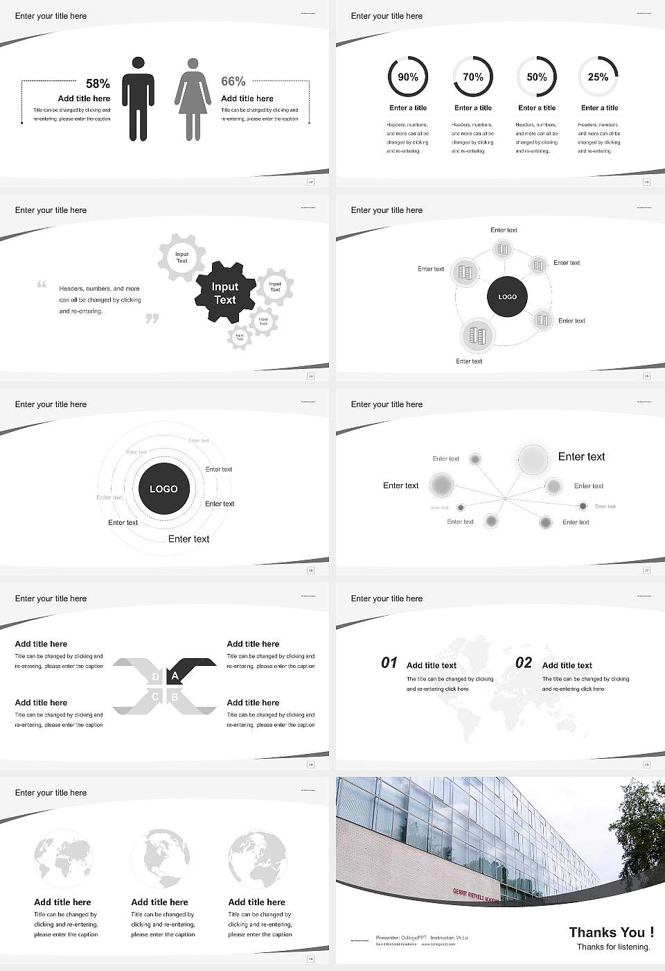 Gerrit Rietveld Academie Course/Courseware Creation PPT Template16:9 ratio PPT effect preview image4