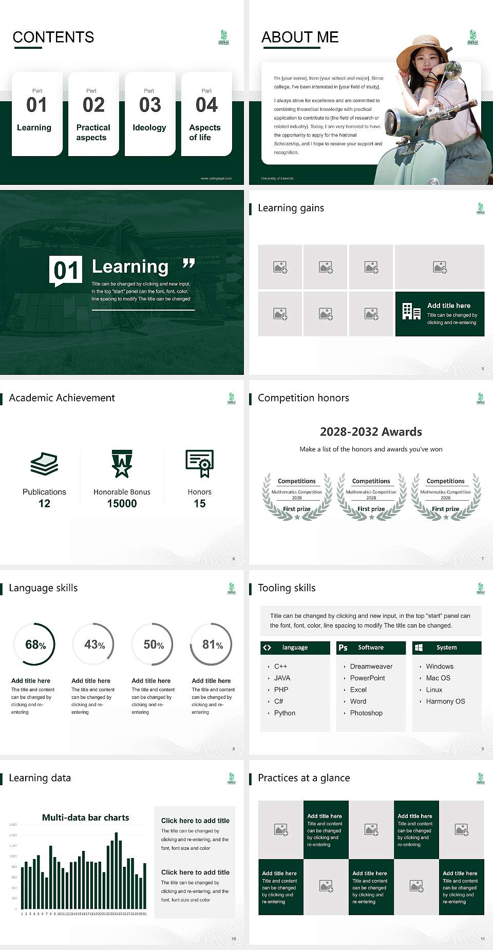 University of Limerick National Scholarship Defense PPT Template4:3 ratio PPT effect preview image2