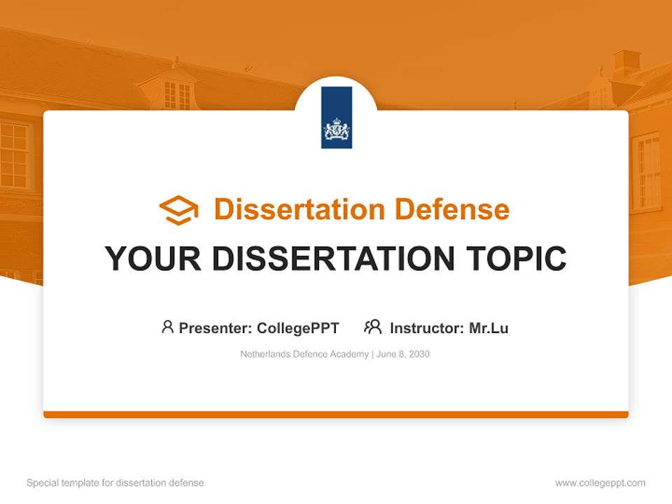 Netherlands Defence Academy Graduation Thesis Defense PPT Template4:3 ratio PPT effect preview image7