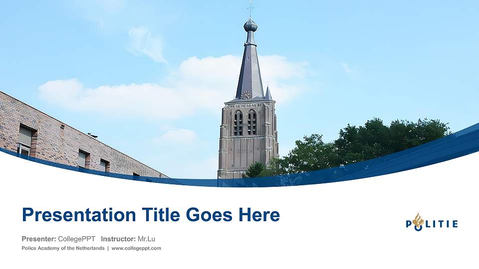 Police Academy of the Netherlands Course/Courseware Creation PPT Template16:9 ratio PPT effect preview image