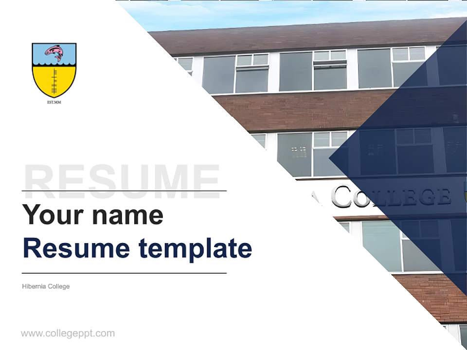 Hibernia College Resume PPT Template4:3 ratio PPT effect preview image5