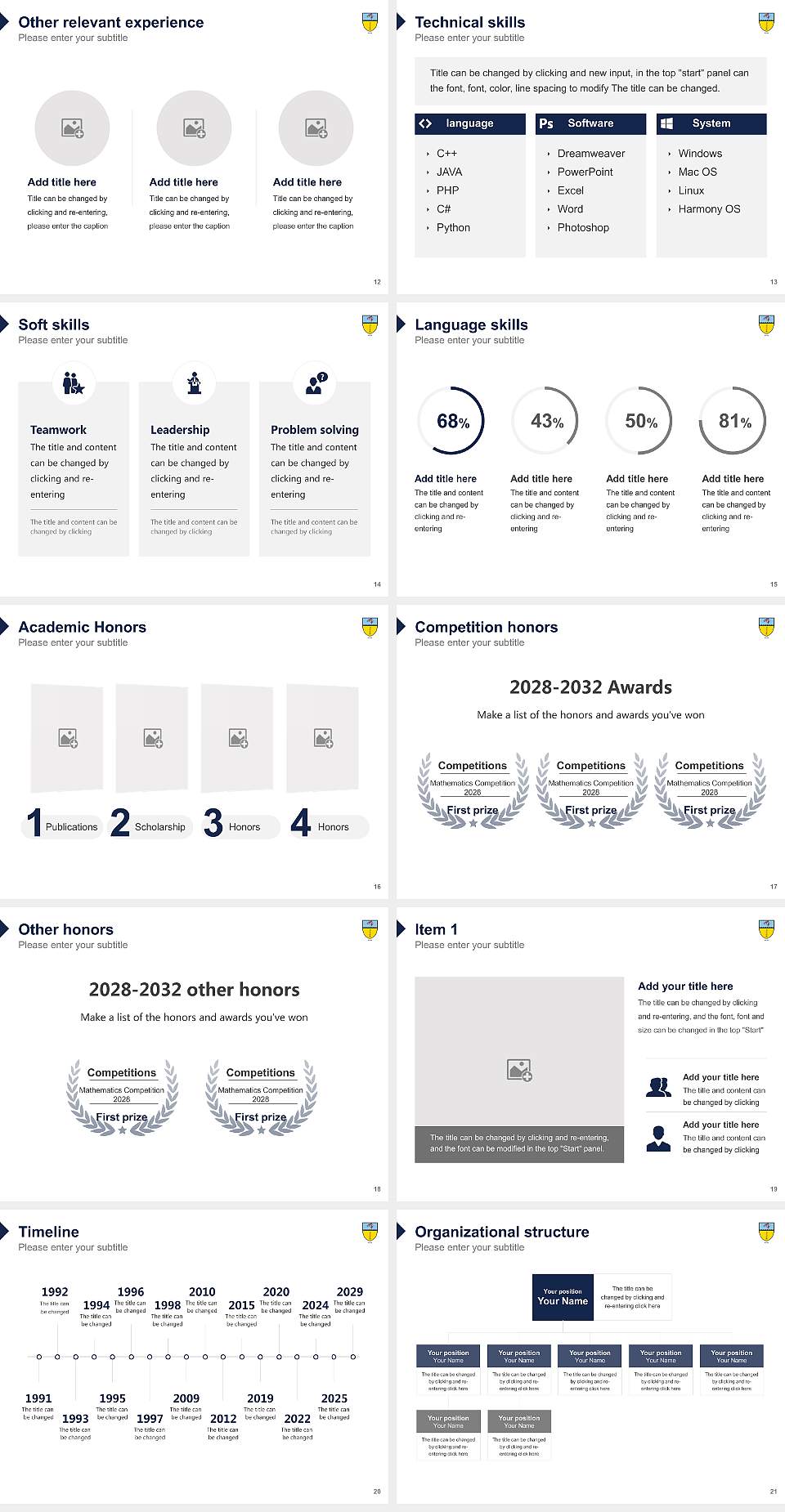 Hibernia College Resume PPT Template4:3 ratio PPT effect preview image3
