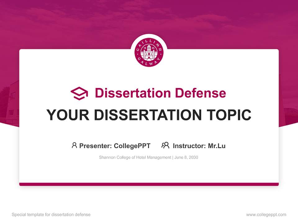 Shannon College of Hotel Management Graduation Thesis Defense PPT Template4:3 ratio PPT effect preview image7
