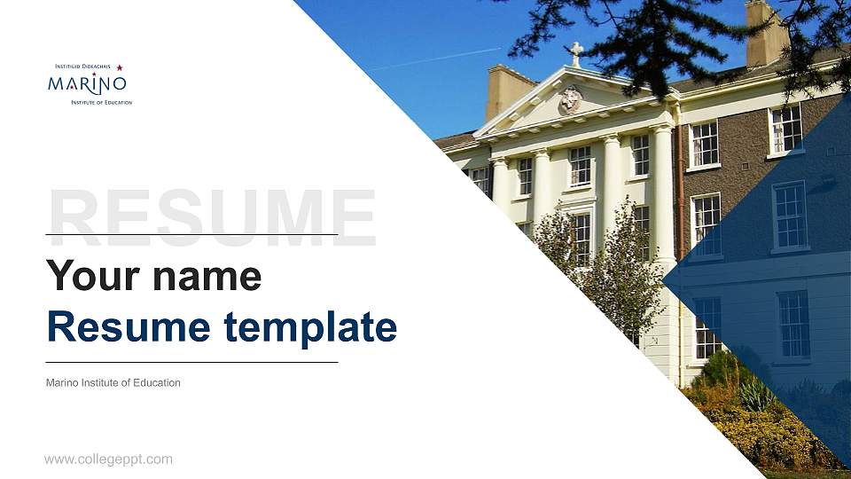 Marino Institute of Education Resume PPT Template16:9 ratio PPT effect preview image